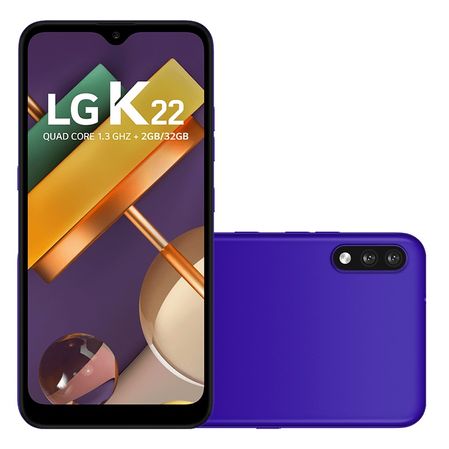 Smartphone LG K22 LMK200BMW 2GB 32GB Câmera Dupla 13Mp+2Mp Azul