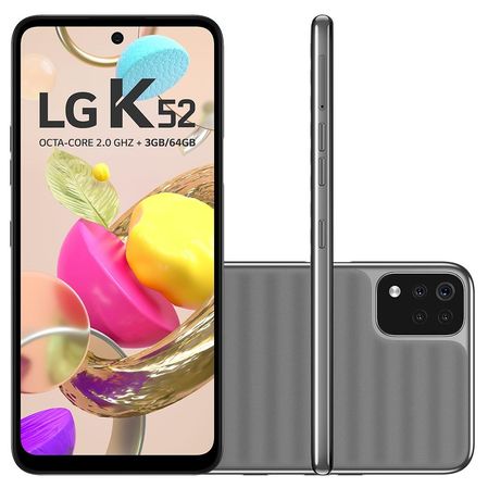 Smartphone LG K52 6,59 Polegadas Dual Chip Android 10.0 64GB Bluetooth 5.0 Cinza Menor preço em Smartphone LG K52 6,59 Polegadas Dual Chip Android 10.0 64GB Bluetooth 5.0 Cinza