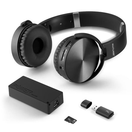 Kit Music Play Headphone Bluetooth SD/AUX/FM + Power Bank 4000 mAh + Leitor USB + Micro SD 32GB C10 - MC250 MC250