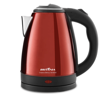 Chaleira Elétrica Britânia Vermelha BCH03VI 1,8L Inox 220V Menor preço em Chaleira Elétrica Britânia Vermelha BCH03VI 1,8L Inox 220V
