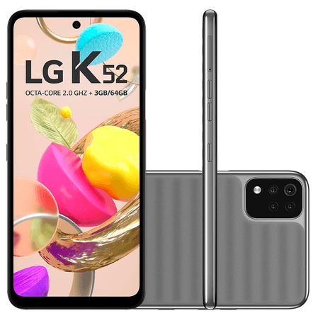 Produto Reembalado - Smartphone LG K52 6.59 Polegadas Dual Chip Android 10.0 64GB Bluetooth 5.0 Cinza Menor preço em Produto Reembalado - Smartphone LG K52 6.59 Polegadas Dual Chip Android 10.0 64GB Bluetooth 5.0 Cinza