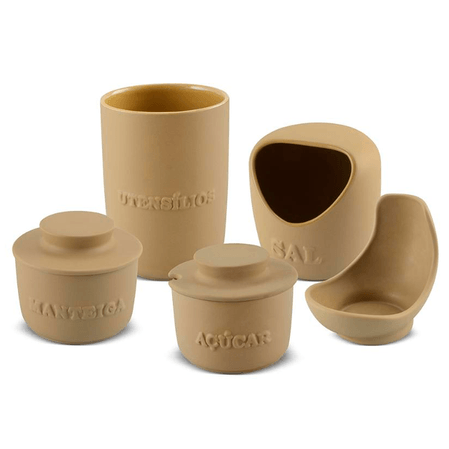 Produto Reembalado - Conjunto Ceraflame Mondoceram Gourmet Ocre Menor preço em Produto Reembalado - Conjunto Ceraflame Mondoceram Gourmet Ocre