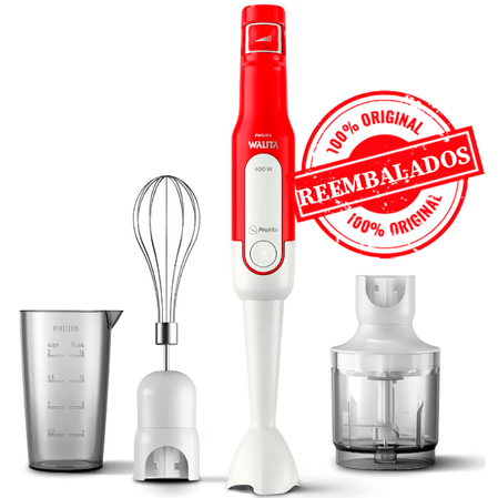 Reembalado Mixer Philips Walita ProMix Viva 400W RI2622/40 Vermelho 220V Menor preço em Reembalado Mixer Philips Walita ProMix Viva 400W RI2622/40 Vermelho 220V